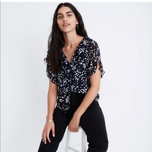 MADEWELL | Memento Ruffle-Sleeve Top in Drifting Petals